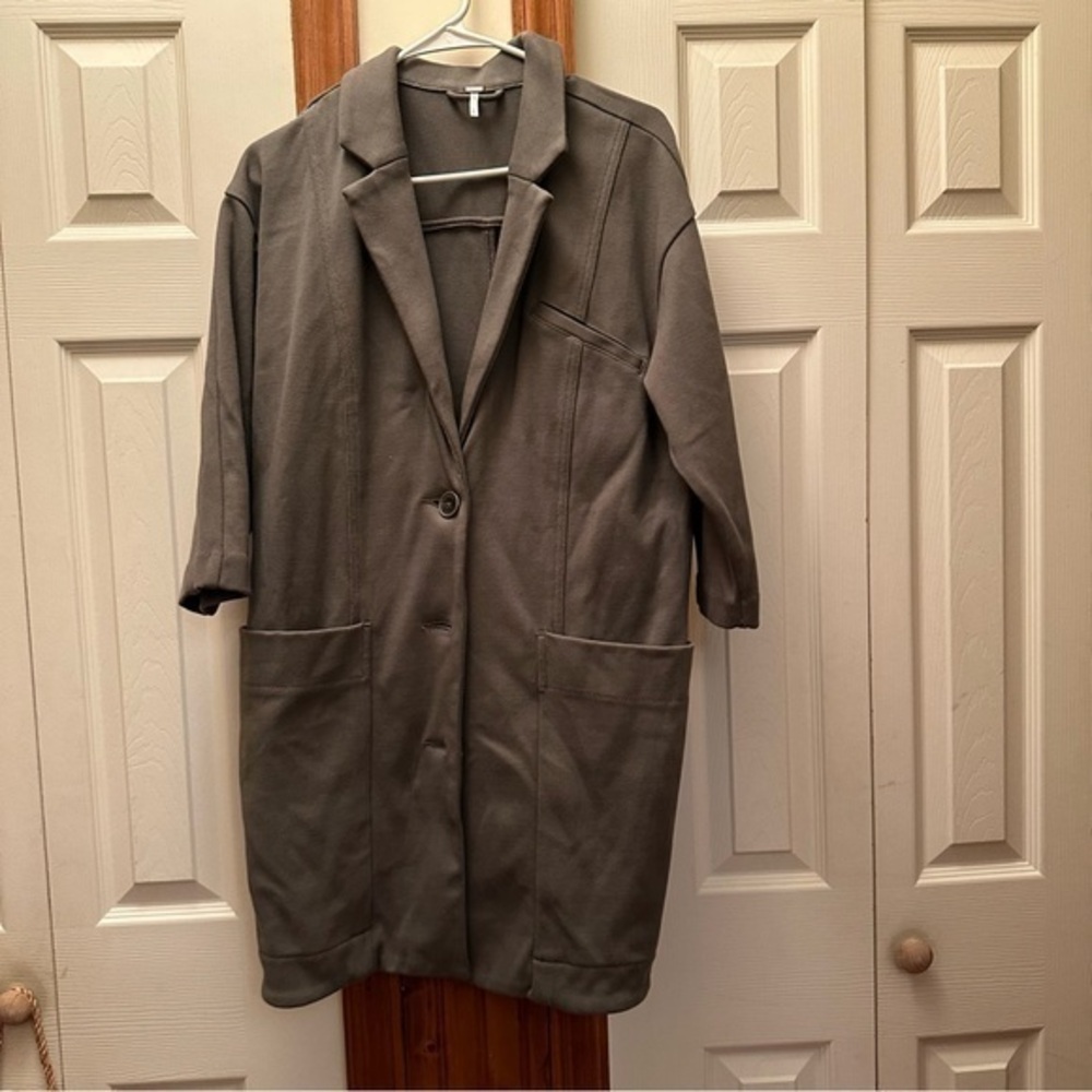 Free People Gray Long Coat